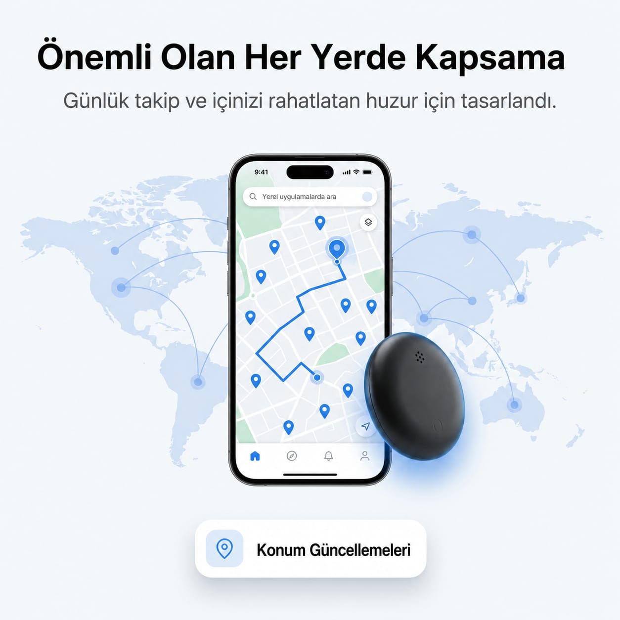 MeyaTech™ Akıllı GPS Takip Cihazı - Android ve Apple ile Uyumlu