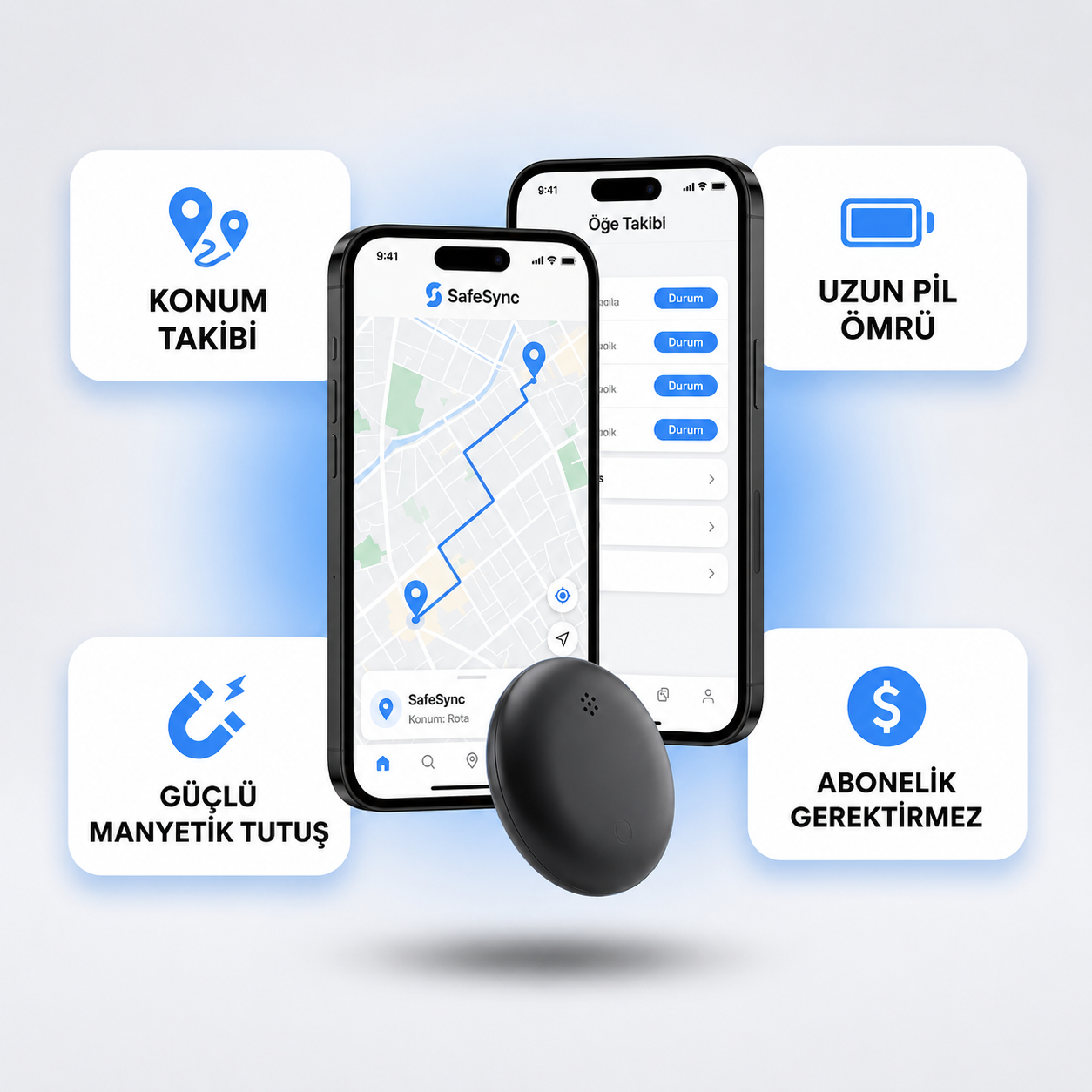 MeyaTech™ Akıllı GPS Takip Cihazı - Android ve Apple ile Uyumlu